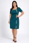Women's Square Neck Stripe Stone Lined Draped Large Size Double Short Dress