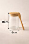 Bamboo 200ml Sealed Round Jar Set of 3 with Lids, Handles, and Spoons Kw-372A - 4