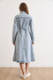 Women's Light Blue Buttoned Pocketed Long Sleeve Denim Dress Elb-19002535 - 6