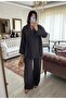 Crochet Detailed Tie-Detail Kimono Pants Set - 5