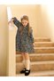 Girls Floral Print Long Sleeve A-Line Dress - 4