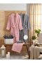 Zena Unisex Powder Anthracite Towel Bathrobe Set of 4