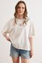 Women's White Slim Love Detailed P Cotton Comfortable Fit T-Shirt Tsh-19000959 - 4