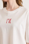 Women's White Slim Love Detailed P Cotton Comfortable Fit T-Shirt Tsh-19000959 - 5