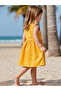 Girls Yellow Graphic Print Sleeveless Dress - 2