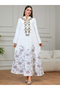 Women Textured Embellished Yoke Jalabiya - 3