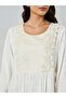 White Jacquard Long Sleeves Jalabiya - 4