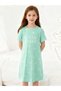 Girls Green Heart Print Short Sleeve Nightdress - 3
