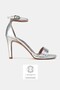 Women's Lamé Genuine Natural De Leather Nc Stiletto Heel Evening Dress Sandals with Additional Straps