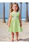 Girls Green Graphic Print Sleeveless Dress - 4
