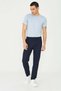 Navy Blue Men's Sports Pants with Tie Detail Jogger Pants - 6