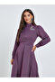 Purple Embellished Cuff Sleeves Maxi Dress - 2