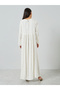 White Jacquard Long Sleeves Jalabiya - 5