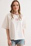 Women's White Slim Love Detailed P Cotton Comfortable Fit T-Shirt Tsh-19000959