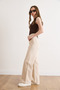 Women's Stone Belt Pack Washable Wide Leg Gabardine Pants Pnt-19000396 - 4
