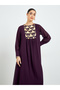 Purple Chiffon Sequin Yoke Jalabiya - 2