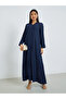 Navy Blue Crepe V Neck Jalabiya