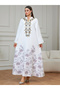 Women Textured Embellished Yoke Jalabiya - 2