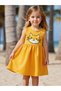 Girls Yellow Graphic Print Sleeveless Dress - 5