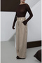 High Waist Wide Leg Palazzo Pants Stone - 6