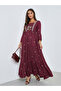 Magenta Embroidered Tiered Maxi Dress - 4