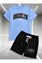 Brokleyn shorts t-shirt - shorts bottom top tracksuit set Printed Oversized crew neck