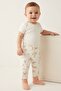 70% Bamboo %30 Organic Cotton Pcs Baby Boy Single Bottom Pants with Socks and Booties Patterned Baby Pants - 4