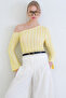 Women's yellow one-shoulder spanish sleeve ruffle fabric blouse alc-x15421 - 2