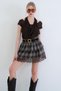 Brown Pool Collar Detailed Transparent Knitted Blouse Alc-X15395 - 5
