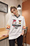 V-Neck Racing Tsukuba Designed White Oversized T-Shirt - 2