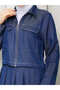 Pocket Detail Zippered Denim Jacket & Corset Skirt Hijab Suit Rc9033 - 9