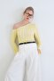 Women's yellow one-shoulder spanish sleeve ruffle fabric blouse alc-x15421 - 5