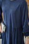 Women's Double Set with Grass and Ruffle Detail on the Front, Navy Blue - 6