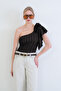 Bitter Brown One-Shoulder Detailed Blouse Alc-X12191 - 4