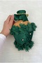 Emerald Green Test, Velvet and Flower-Decorated Bridal Henna Night Test, Wedding Henna Cube, Soil Test