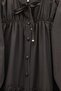Ruffle Detail Buttoned Poplin Tunic - Dark Brown - 3