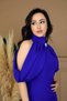 Atlas Fabric Shoulder Bag Detailed Pencil Dress - Cobalt Blue - 3