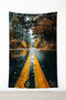 Aesthetic Road Scenery Wall Covering– High-Quality Fabric, Gamer Room Decor Tapestry Wall Rug Si - 3