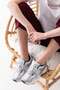 Womens Daily White Lace-Up Sneakers with Wedge Heel Comfortable Sneakers - 6