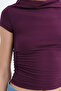 Kayık Yaka Yanı Ruched T-Shirt P0653 - 3