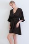 Bitter Brown Double Breasted Collar Gathered Waist Linen Dress Alc-X13746 - 5