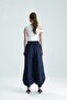 Bonita High Waist t Buckled C Pocketed Shalwar Indigo Pants - 6