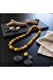 Bohemian Seded Floral Bead Yellow Color Necklace New Style