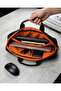 Black Orange Detailed Shoulder Strap Laptop Briefcase Bag Si - 2