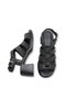 Elovessa Black Suede Women's Genuine Leather Stone Detailed Daily Stylish Comfortable Sole Casual Sandals - 4