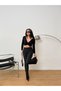 Women's High Waist Back Zip Detail Fabric Trousers - 5