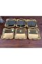 6 Pieces Gold Presentation Tray with Gold Handles for Japanese Rose & Coffee & Cake/ Pastry Serving 21 cm - 5
