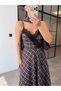 Plaid Pieces D Lace Detailed Strappy Dress Navy Blue - 4