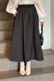 Pocket Detail Flared Skirt Smoked