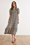Women's Black Daisy Gipe Detailed Midi Woven Viscose Dress Elb-19002607 - 2